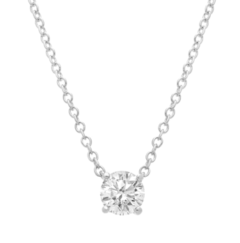 14k White Gold 0.69Ct Lab Grown Diamond Solitaire Necklace