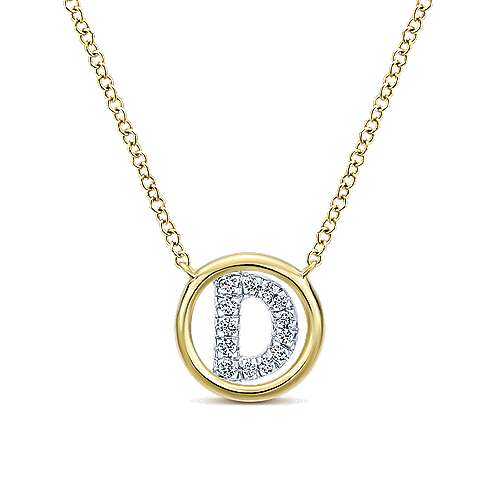 Gabriel 14k 0.07 Carat Diamond Initial Pendant, Available in White, Rose and Yellow Gold