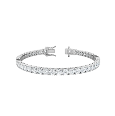 14k White Gold 5.02cts Diamond Tennis Bracelet with 61 Diamonds and 2 Figure Eight Safety Clasps