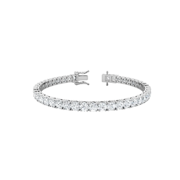 14k White Gold 3.04Cts Diamond Tennis Bracelet with 74 Diamonds and 2 Figure Eight Safety Clasps