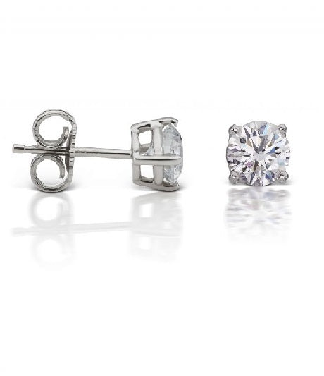 14k White Gold Natural Diamond Stud Earring 1.14Ct Total I SI2 Gia Certified by GIA