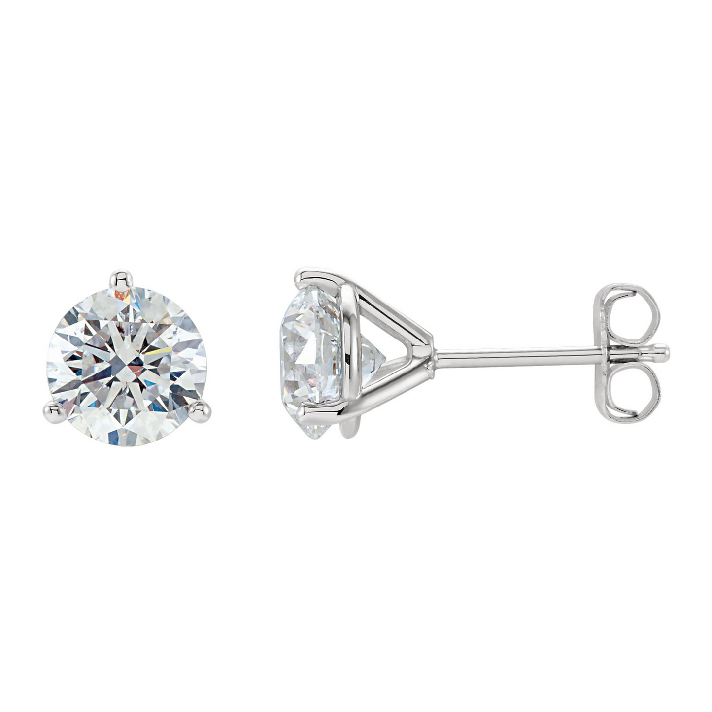 14k White Gold 1.50Cts Lab Grown Diamond Stud Earring