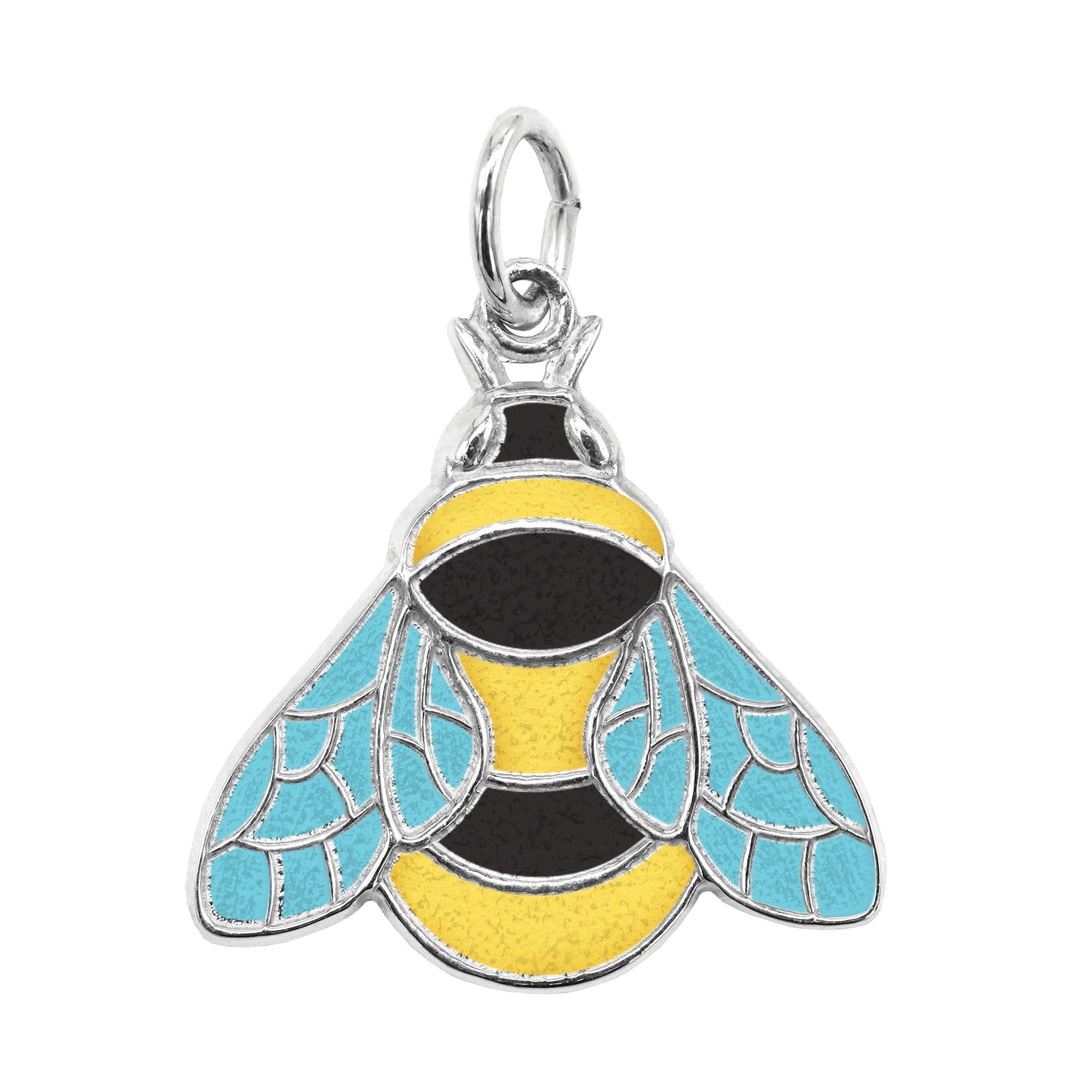 Sterling Silver Bumble Bee Charm Painted