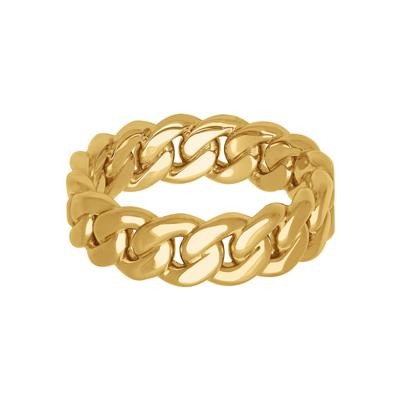14k Yellow Gold 7MM Cuban Link Men's Band, Size 10.0