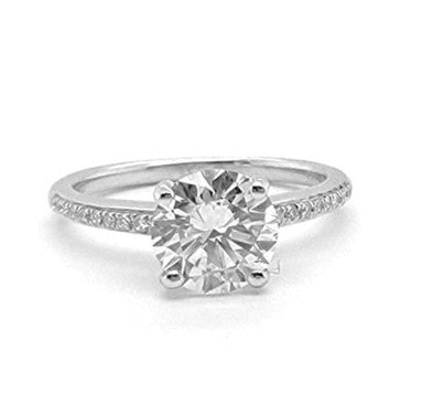 14k White Gold Ctr 1.10 SI2 F GIA, Mounting 0.15 Ct Diamond with Hidden Halo Ring