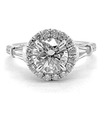 Gabriel 14k White Gold, ctr 1.01, SI2, G, GIA, 0.59 ct Mele