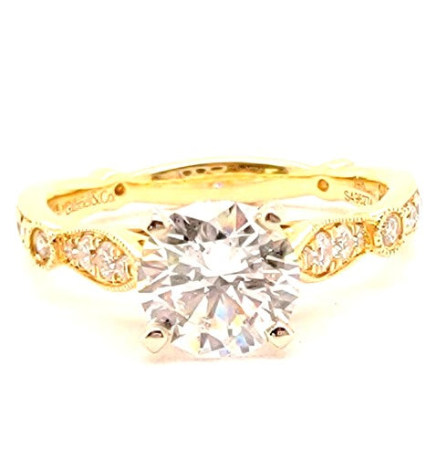 Gabriel 14k Yellow Gold, ctr 1.14, SI2, G, GIA, 0.38 Ct Mele