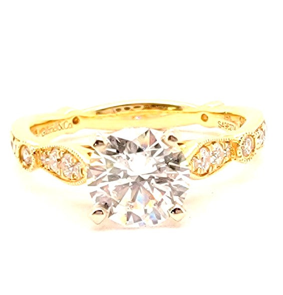 Gabriel 14k Yellow Gold, ctr 1.14, SI2, G, GIA, 0.38 Ct Mele
