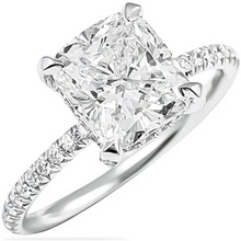 Load image into Gallery viewer, 14k White Gold 2.12Ct, F, VS2 IGI Cushion Shape , 0.42Ct Diamonds with Hidden Halo, All Lab Grown Diamonds Engagement Ring
