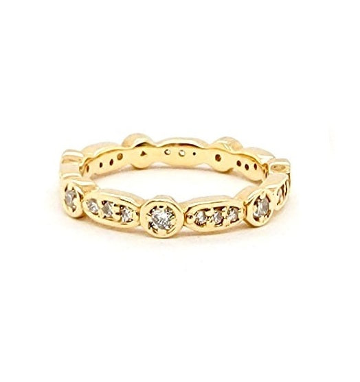 14k Yellow Gold 0.46 Ct Diamond Stackable Band
