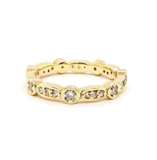 14k Yellow Gold 0.46 Ct Diamond Stackable Band