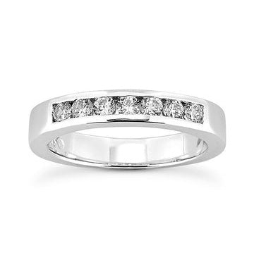 14k White Gold 0.14 Carat Diamond Wedding Band