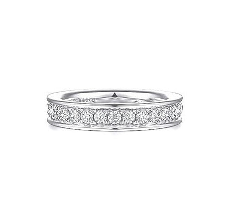 14k White Gold 0.56 Ct Diamond Wedding Band