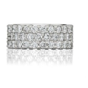 14k White Gold 1.16 Ct Diamond 3 Row Eternity Band