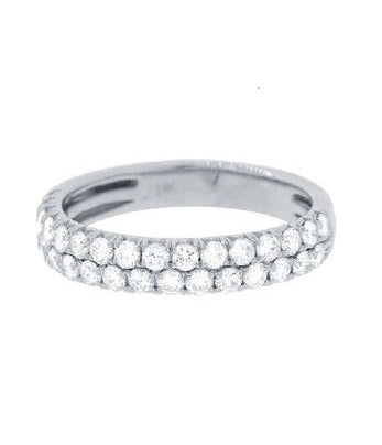14k White Gold 0.36 Ct Double Row Band.