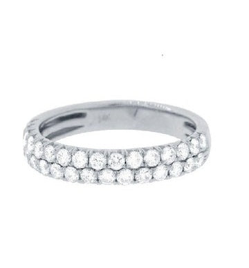 14k White Gold 0.36 Ct Double Row Band.