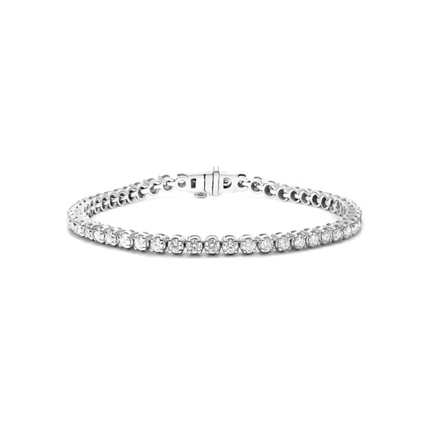 14k White Gold 4.35Ct Diamond Buttercup Setting Bracelet with 44 Diamonds
