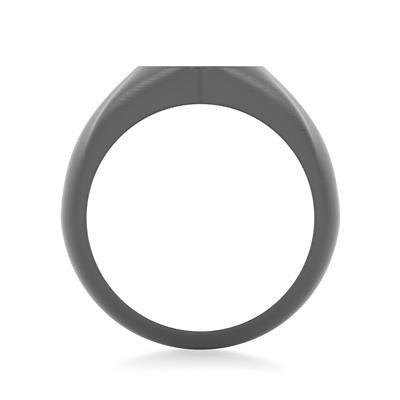 16.5MM Shield Black PVD over Sterling Silver Ring with Bold Shield Design and Brushed Finish, Size 10.0