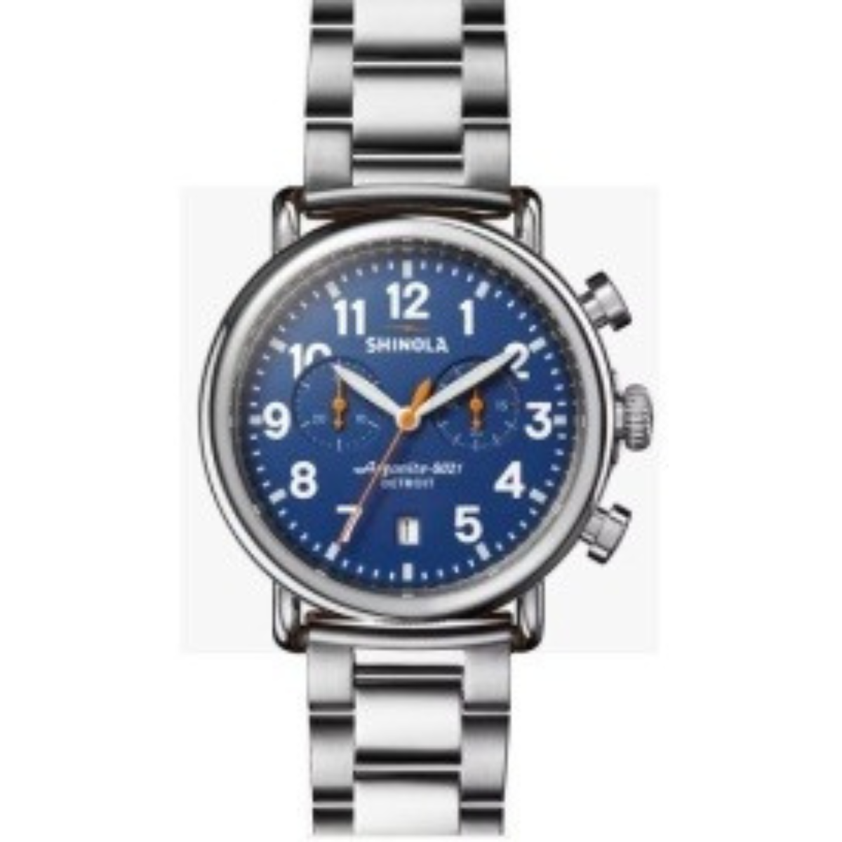 Shinola Runwell 41MM 2 Eye Chronograph, Royal Blue Dial, Stainless Steel Bracelet