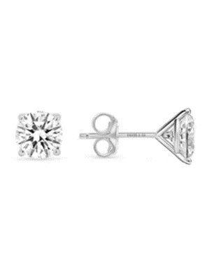 Platinum 4.15Ct E VVS2 Lab Grown Diamond Stud 4 prong Earring Certified by IGI