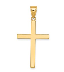 14k Yellow Gold Solid Cross 23.1*14.4mm Cross Charm