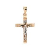 14k Two Tone Crucifix 22*15 mm charm