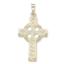 14k Yellow Gold Celtic Cross Solid 27*16 mm Charm