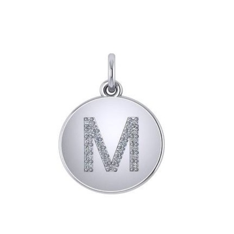 14k Diamond initials charm, Available in White, Rose and Yellow Gold