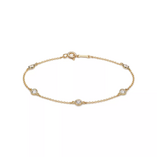 Load image into Gallery viewer, 14k Gold Diamond by the Yard Bracelet 1.00Ct with 5 Diamonds, Available in White and Yellow Gold
