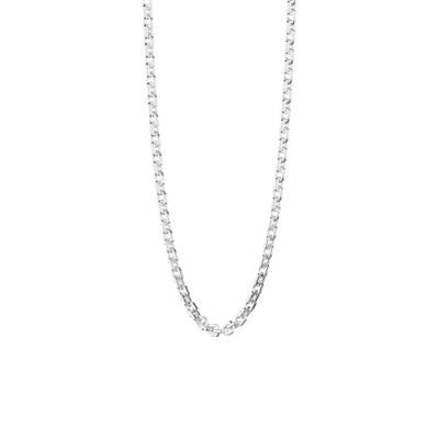 22 Inch Essentials Sterling Silver Curb Chain Necklace with Polished Finish and 9MM Clasp