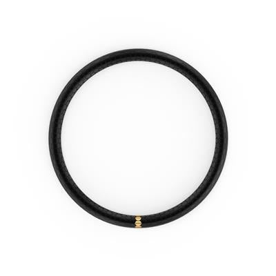 8.0 Inch Honeycomb Ceramic Stretch Bracelet with Matte Black and Gold Plated Accents