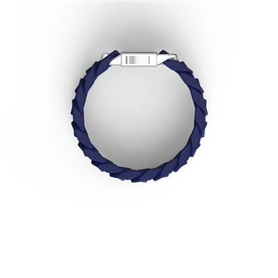 8 Inch Cuban Link Blue Ceramic Bracelet with 13.5MM Links and Sterling Silver Clasp