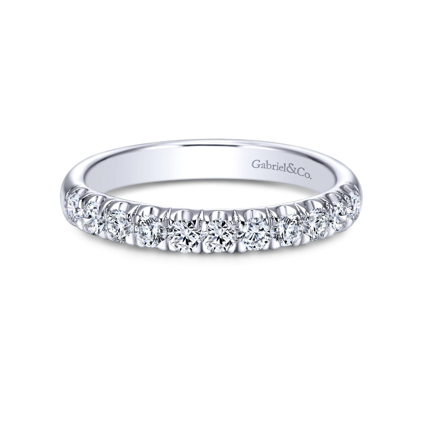 Gabriel 14k White Gold 0.50 Carat Diamond Band.