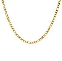 Stainless Steel 4mm Gold Plated Figaro 24 Inch Chain
