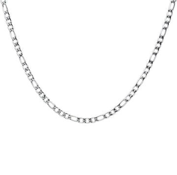 Stainless Steel Mens 4mm Figaro Link 24 Inch Chain