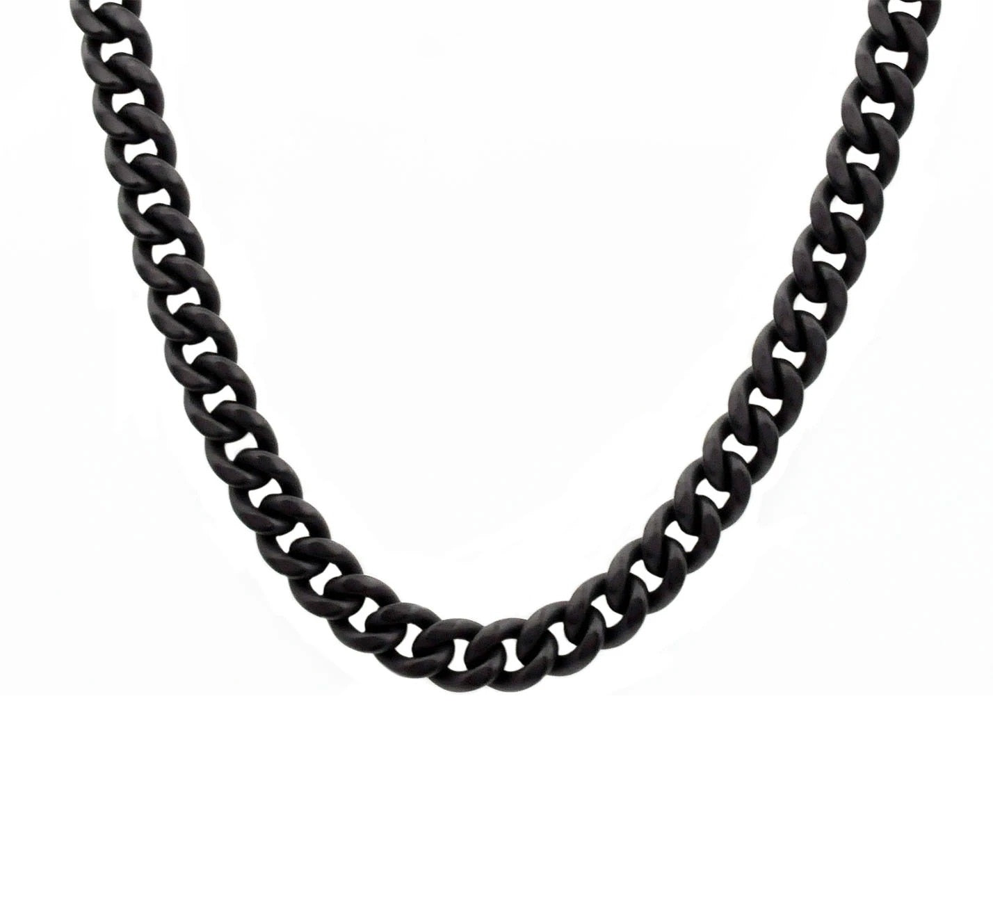 Stainless Steel Mens 5mm Black Plated Miami Cuban Chain 24" Long