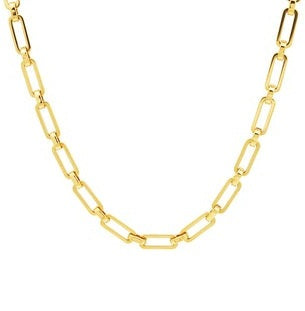 Men's 4MM Gold Plated Stainless Steel Paperclip 24 Inch Necklace