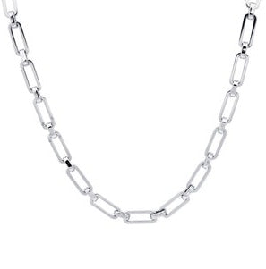 Men's 4MM Stainless Steel Paperclip 24 Inch Necklace