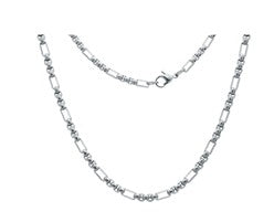 Stainless Steel Mens 4mm Figaro Link Necklace