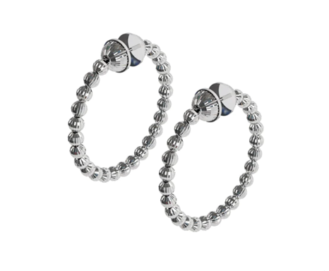 Sterling Silver Rhodium Plated 35MM Hoop Earring