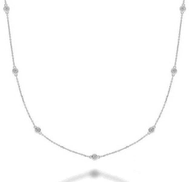 14k White Gold 0.56Ct Lab Grown 8 Diamond DBY Necklace