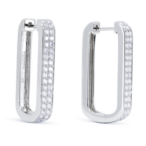 14k Gold 0.56Ct Diamond Hoop Earring, available in White and Yellow Gold
