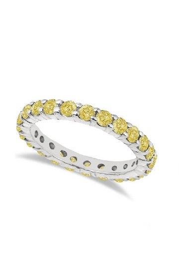 14k White Gold 1.05 Ct Yellow Sapphire Eternity Band