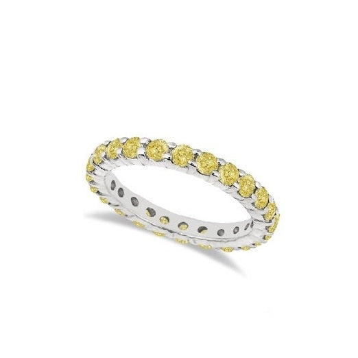 14k White Gold 1.05 Ct Yellow Sapphire Eternity Band