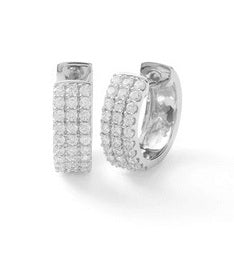 Gabriel 14k White Gold 0.35 Carat Diamond Huggie Earring