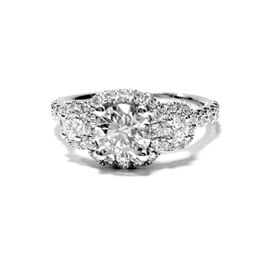 Gabriel 14k White Gold Ctr 1.02 Ct, I1, G GIA, Mounting 1.01 Ct Diamond Ring
