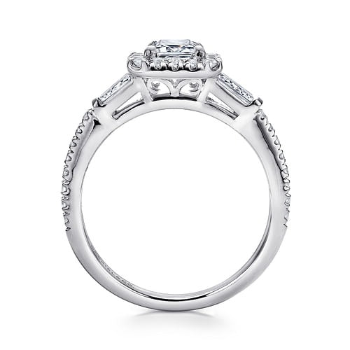 14k White Gold 0.52Ct Diamond Mounting with Cubic Zirconia Center