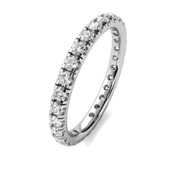 Platinum 0.65Ct Diamond Eternity Band with 33 Diamonds, size 6.0