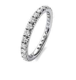 Platinum 0.65Ct Diamond Eternity Band with 33 Diamonds, size 6.0