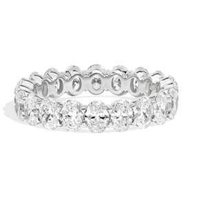Platinum Natural Oval Diamond Eternity Band 4.32Ct FG VS with 18 Diamonds
